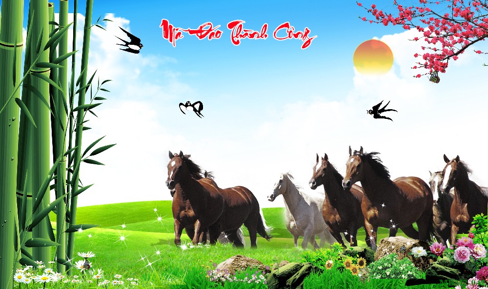 Tranh ngựa - bát mã - Mã đáo MBM2-042